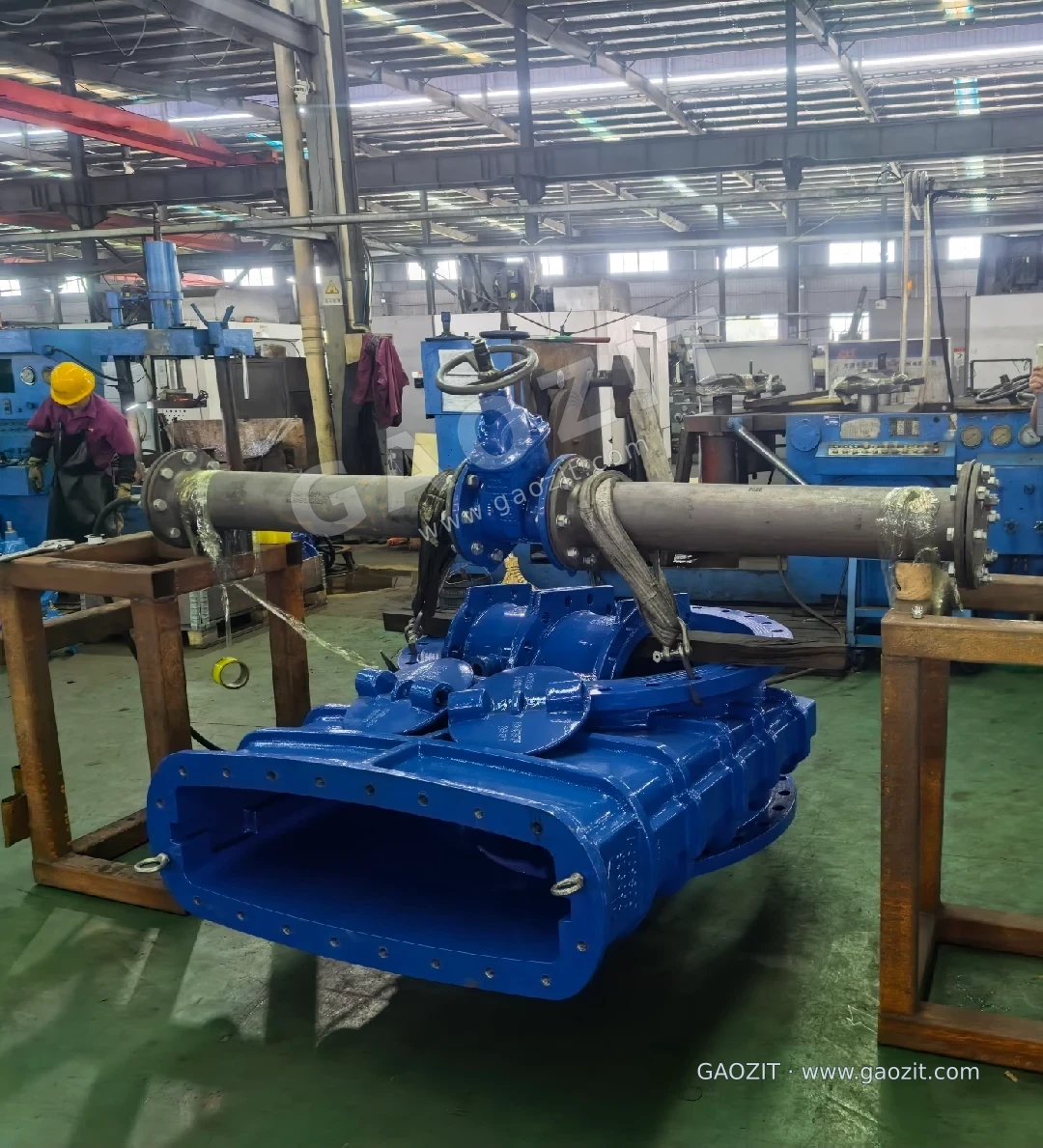 A gate valve installed between supported pipe sections with suspended loading.